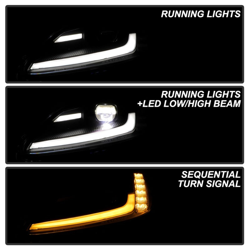 Corvette C6 Spyder Projector Headlights - Black : 05 - 13 C6, Z06, Grand Sport & ZR1