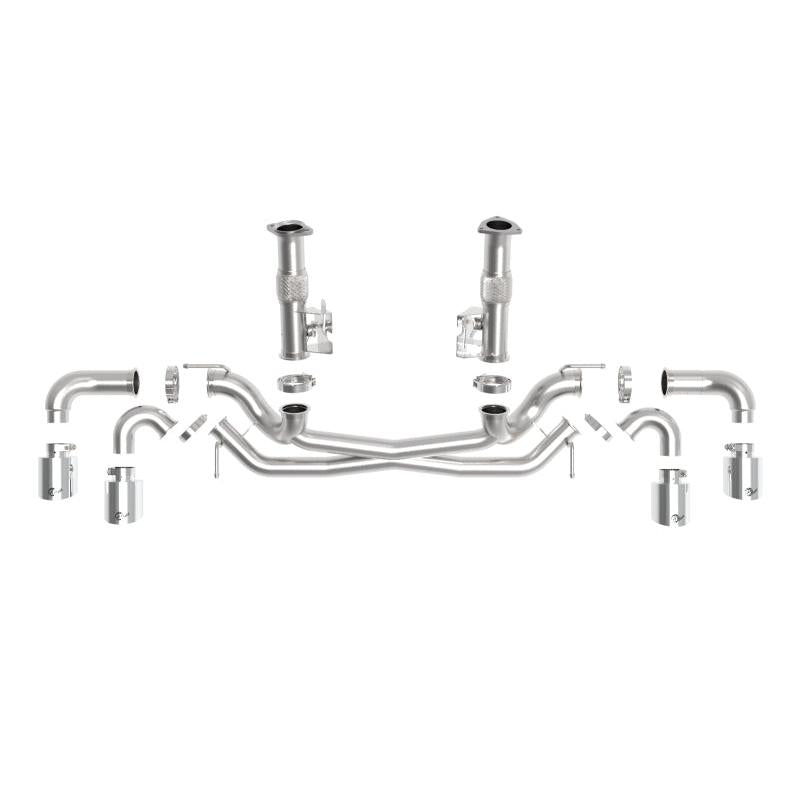 aFe MACH Force-Xp 3in to 2-1/2in 304SS Cat-Back (No Muff.) 2020 Chevy Corvette 6.2L- Polished Tip