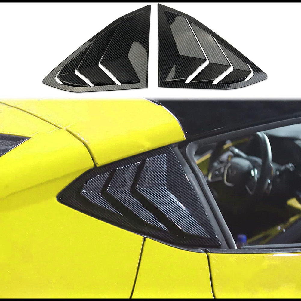 C8 Corvette Carbon Fiber Look Rear Side Window Louvers