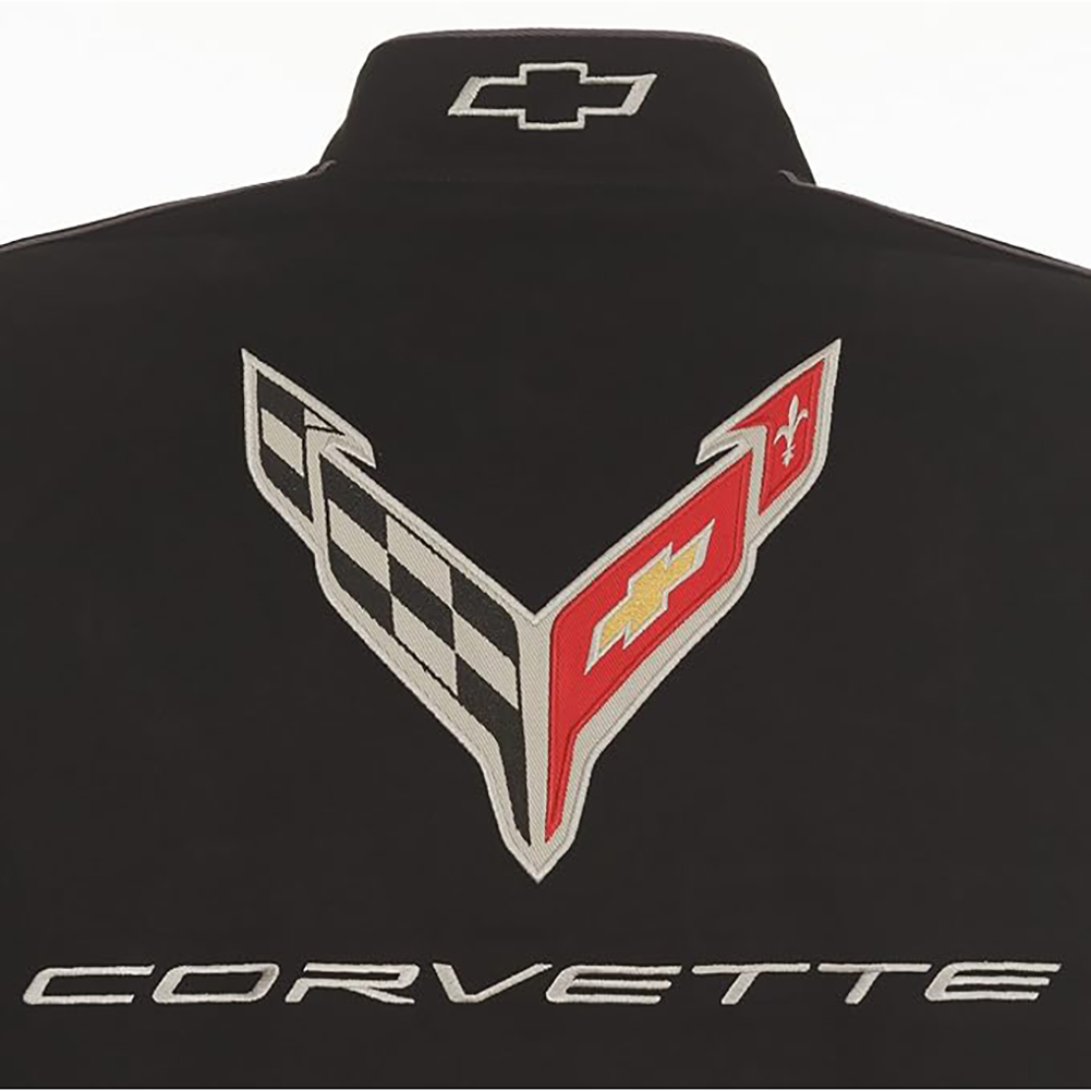 Corvette Embroidered Twill Jacket - Black/Gray : C8