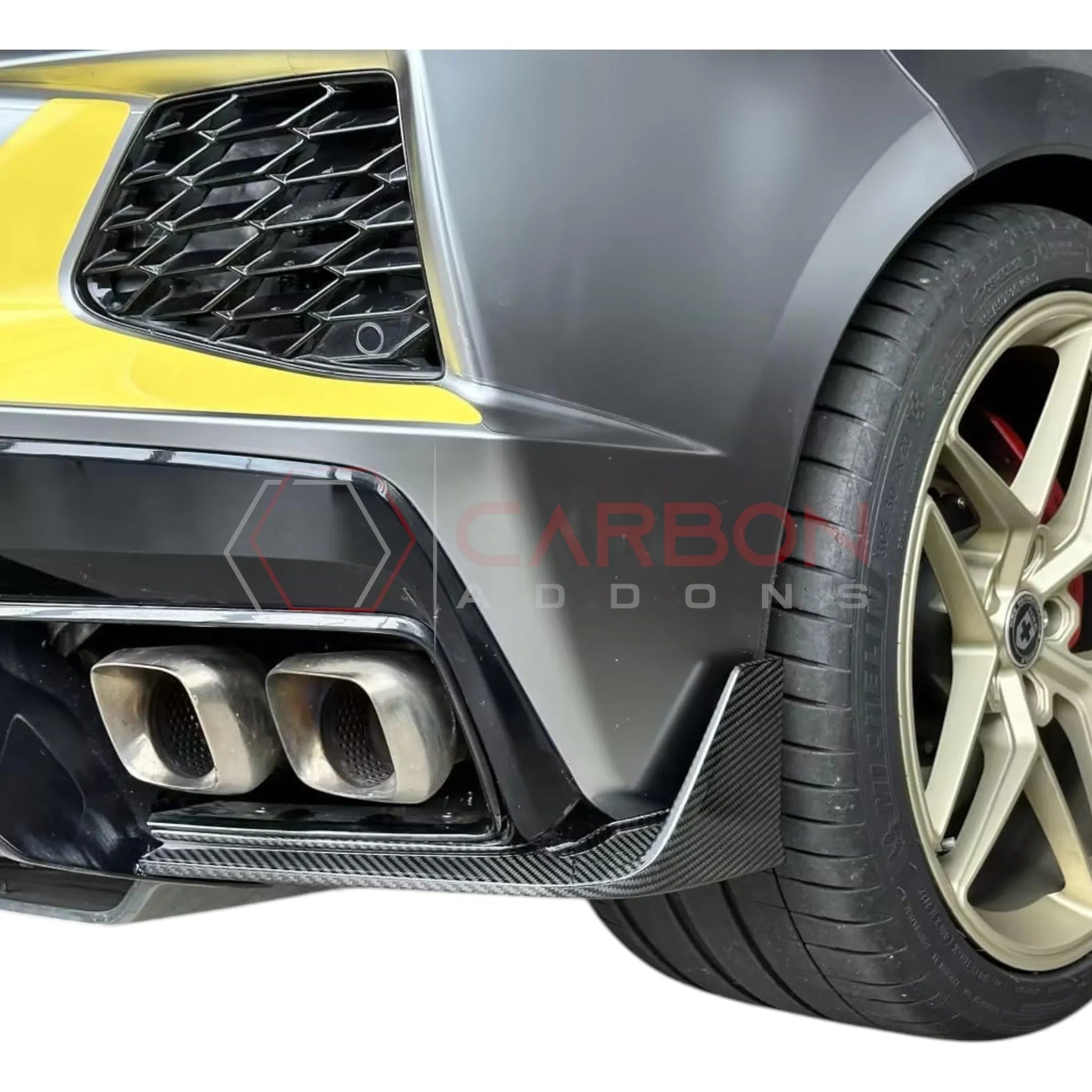 C8 Corvette Carbon Fiber Rear Bumper Corner Winglet Addons