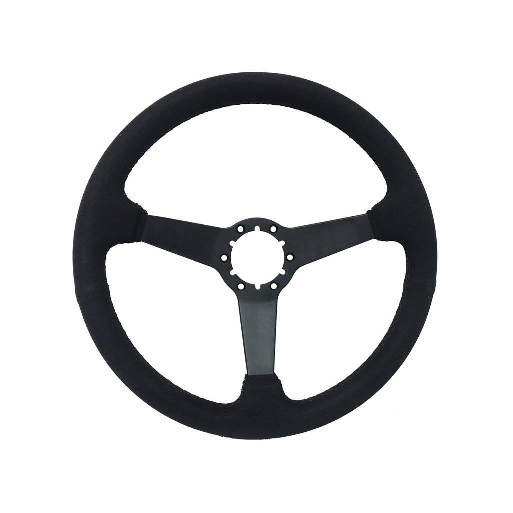 C3 1968-1982 Corvette Suede Steering Wheel W/Solid Spokes - Black
