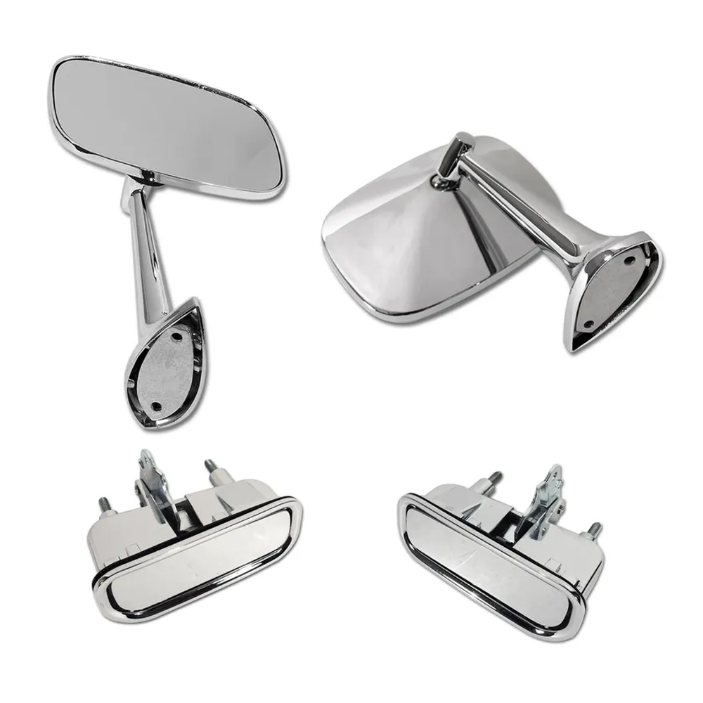 C3 1969-1974 Corvette Door Chrome Kit - Mirrors and Door Handles W/Gaskets