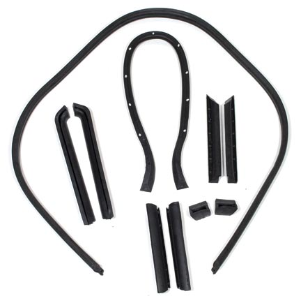 C3 1968-1975 Corvette Convertible Top Weatherstrip Kit W/Fastener Set & Rear Bow Retainer Cord