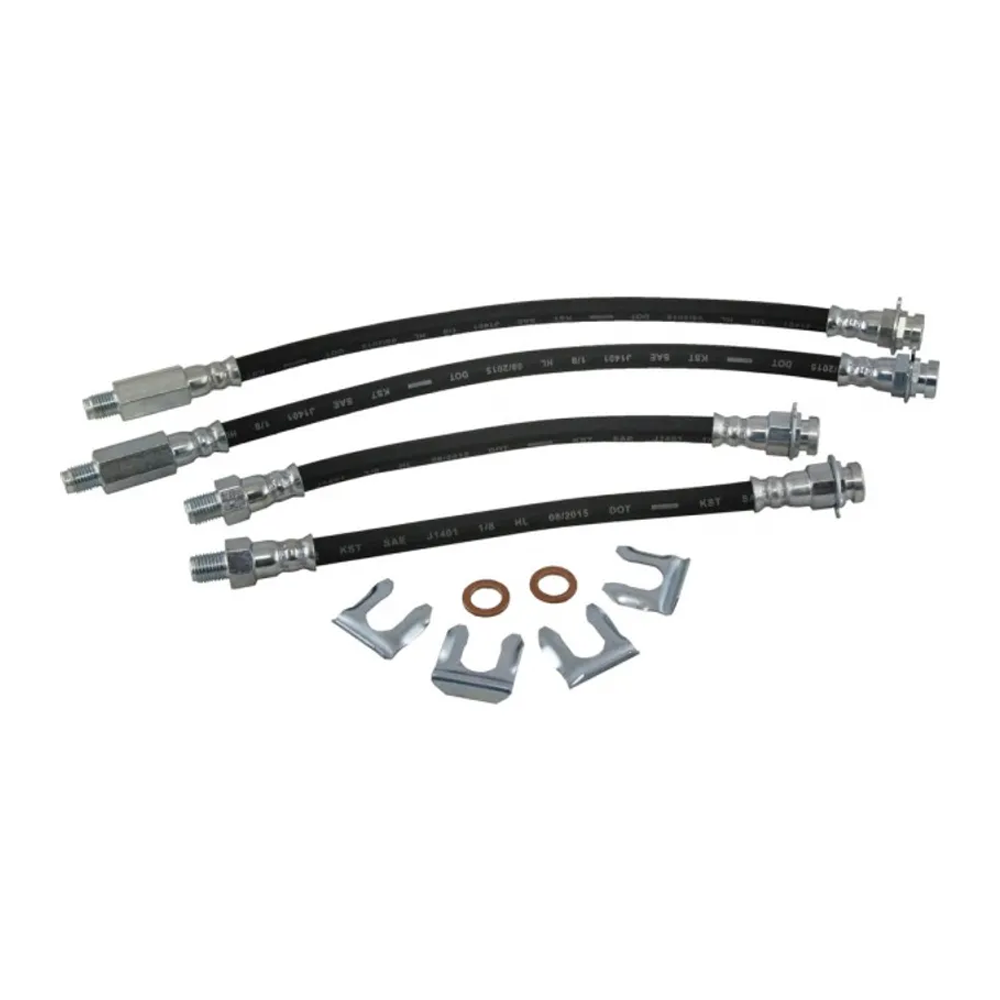 C3 1968-1982 Corvette Rubber Brake Lines Set W/Clips & Sealing Washers