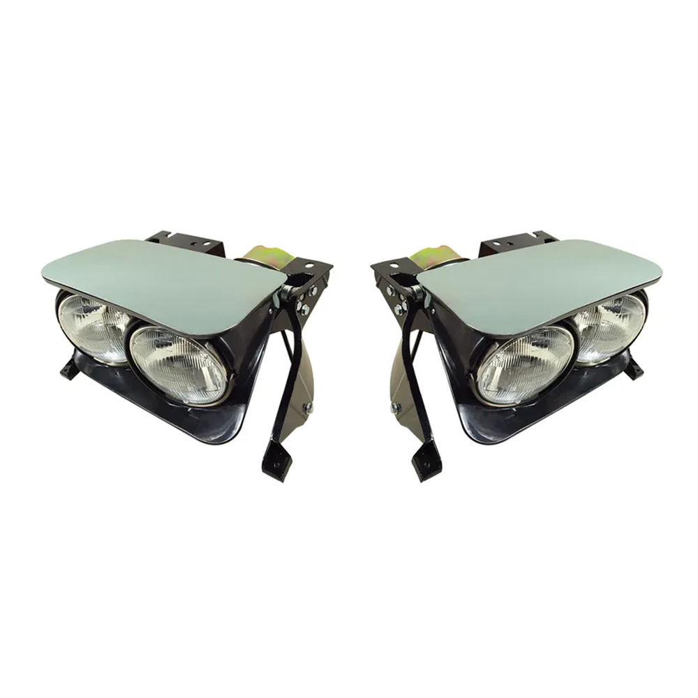 C3 1975-1982 Corvette Complete Headlamp Assemblies W/Door & New Acutators - LH/RH
