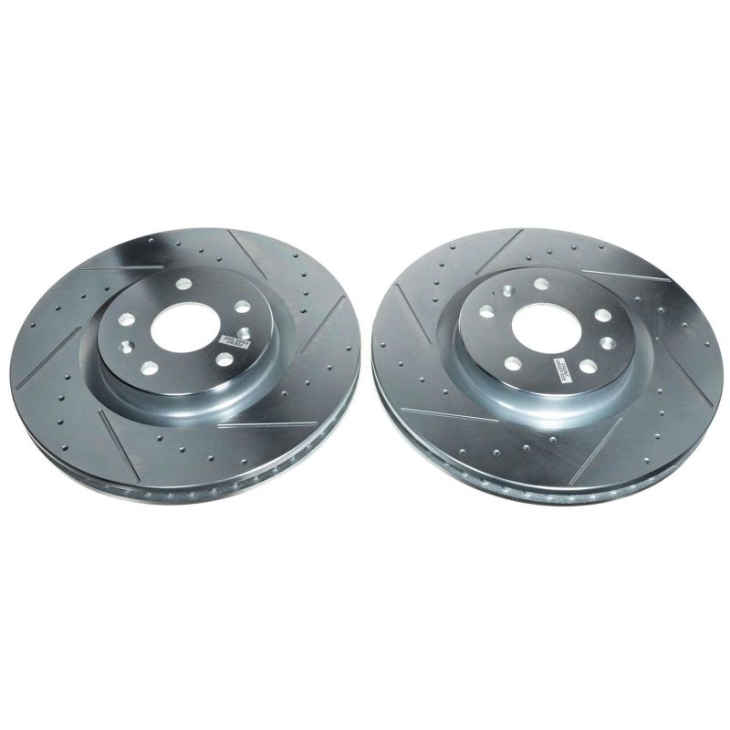 Corvette C8 Power Stop Front Evolution Drilled & Slotted Rotor - Pair Z51 2020-2024
