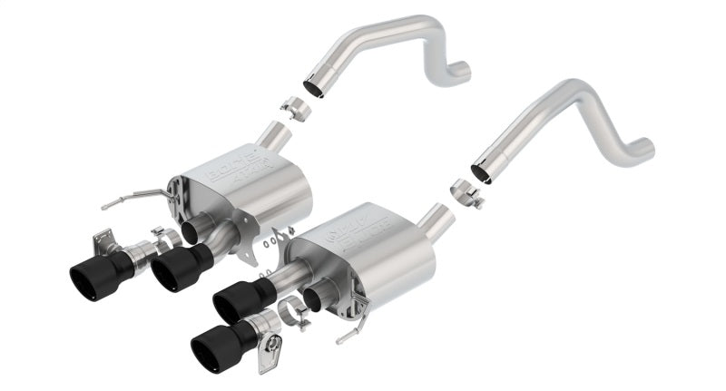 Borla ATAK Axle-Back Exhaust System for Chevrolet Corvette C7 Z06 & Grand Sport (2015-2019) with NPP Valves and Black Quad Tips