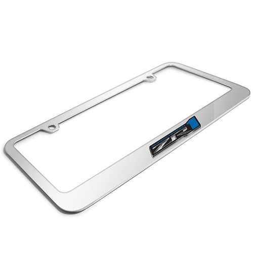 Corvette 3D Embossed License Plate Frame - Chrome : 2009-2013 ZR1