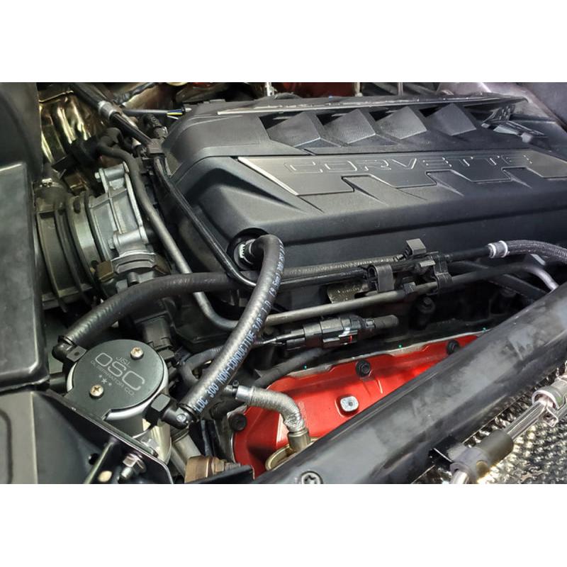 J&L 20-24 Chevrolet Corvette 6.2L LT2 Targa Top Passenger Side Oil Separator 3.0 - Clear Anodized