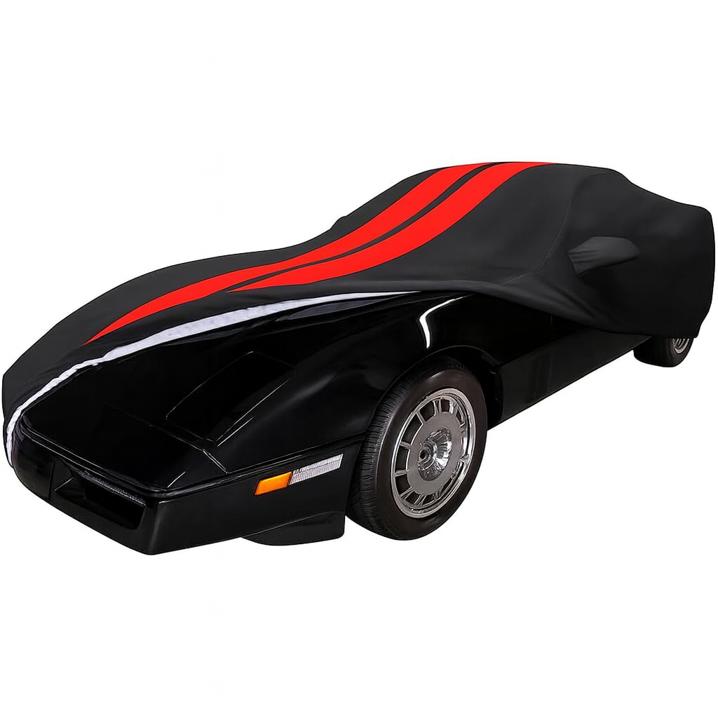 Corvette Ultraguard Plus Car Cover - Indoor/Outdoor Protection - Black W/ Red Stripes : 1984-1996 C4
