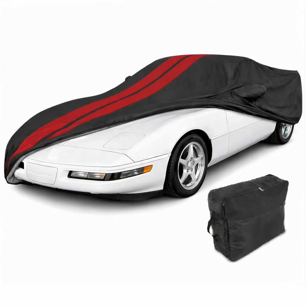 Corvette Ultraguard Plus Car Cover - Indoor/Outdoor Protection - Black W/ Red Stripes : 1984-1996 C4
