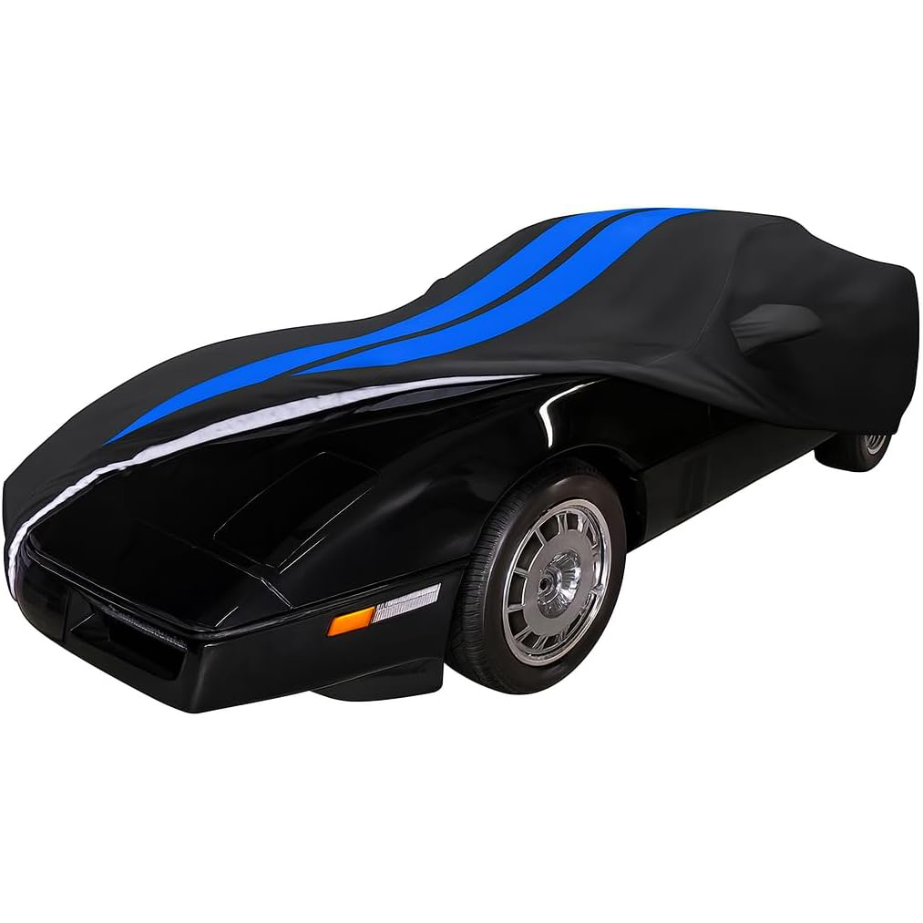 Corvette Ultraguard Plus Car Cover - Indoor/Outdoor Protection - Black W/ Blue Stripes : 1984-1996 C4