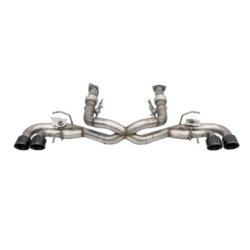 Corvette C8 Corsa 3in Valved Cat-Back 4.5in Blk Quad Tips - Fits Factory NPP Exhaust w/AFM 2020-2024