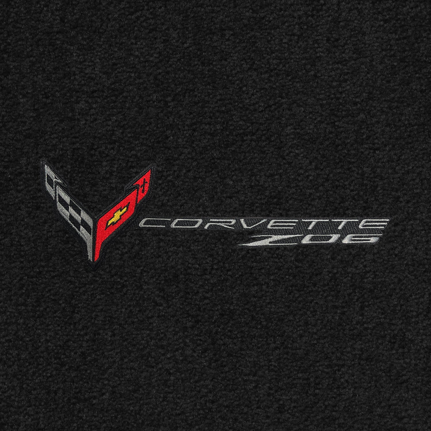 C8/Z06 Corvette Front Cargo Mat - Lloyds Mats With Flags & Z06 Logo Combo