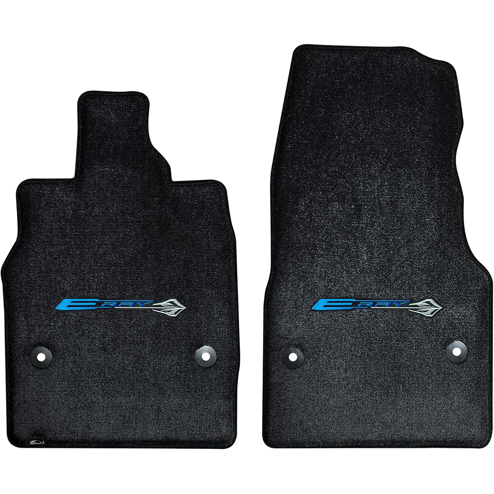 C8 E-Ray Corvette Floor Mats - Lloyds Mats with E-Ray Logo & Stingray Combo