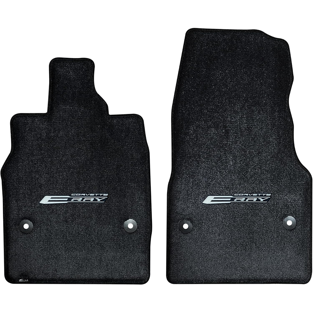 C8 E-Ray Corvette Floor Mats - Lloyds Mats with C8 Script & E-Ray Logo Combo