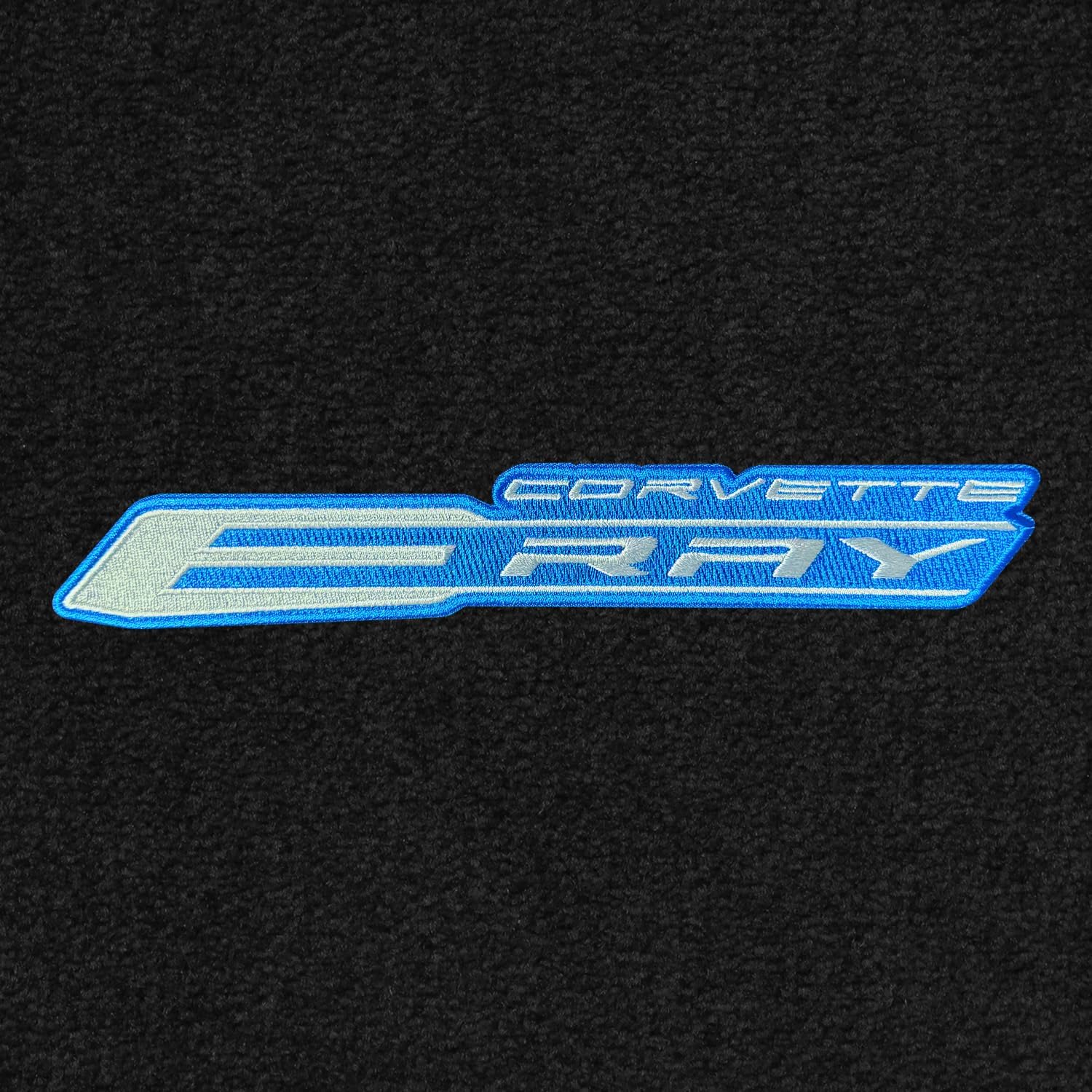 C8 E-Ray Corvette Floor Mats - Lloyds Mats with C8 Script & E-Ray Logo Combo