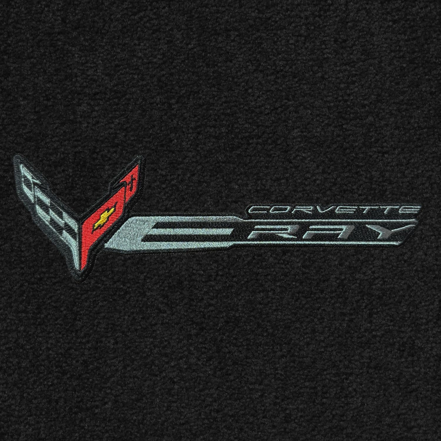 C8 E-Ray Corvette Floor Mats - Lloyds Mats : Flags W/ C8 Script & E-Ray Logo Combo