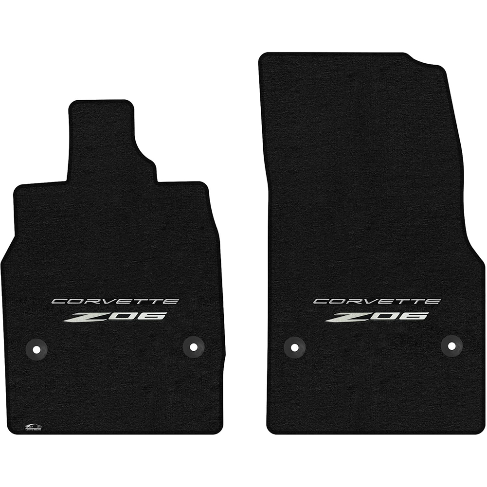 C8/Z06 Corvette Floor Mats - Lloyds Mats with C8 Script Over Z06 Logo Combo