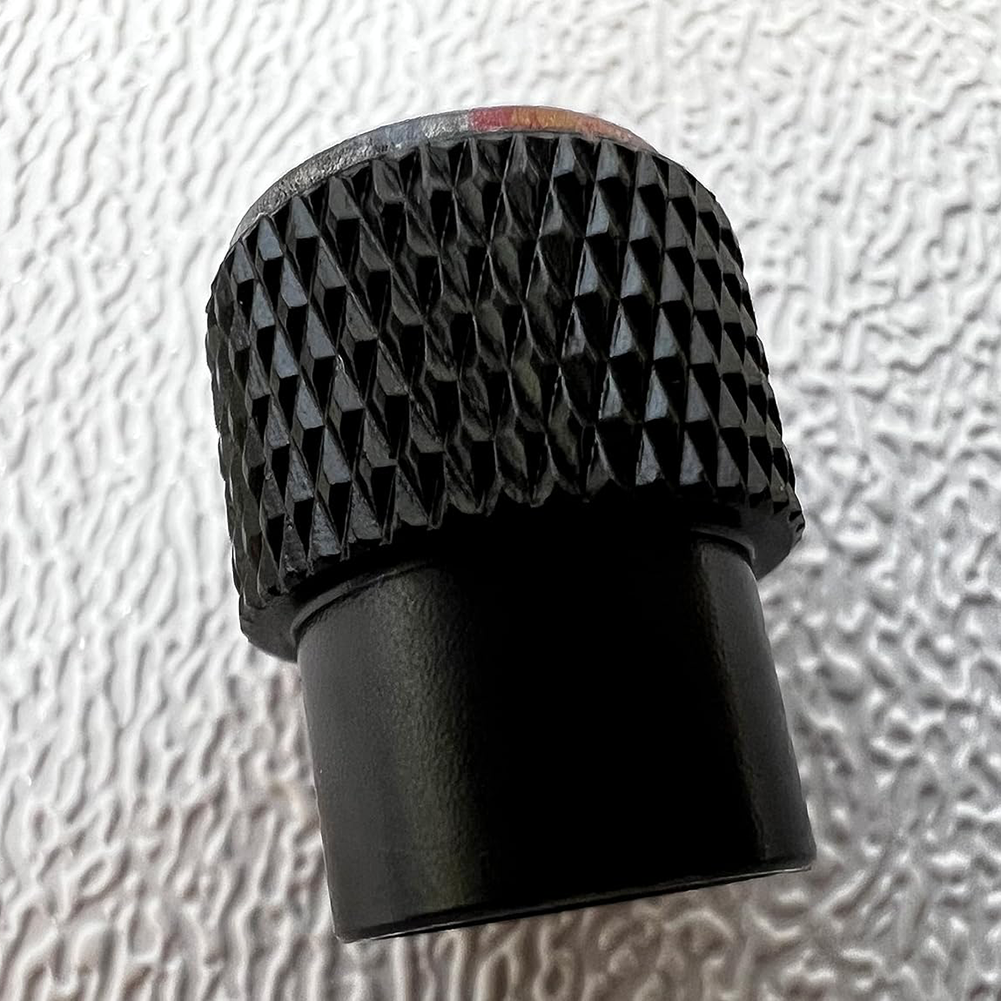 Corvette Cross Flag Logo Valve Stem Cap - Black Knurled - 4 Pieces : C5