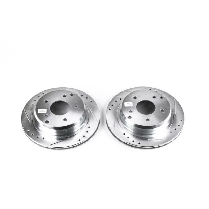 Corvette Rear Power Stop Evolution Drilled & Slotted Rotors - Pair 1984-1987