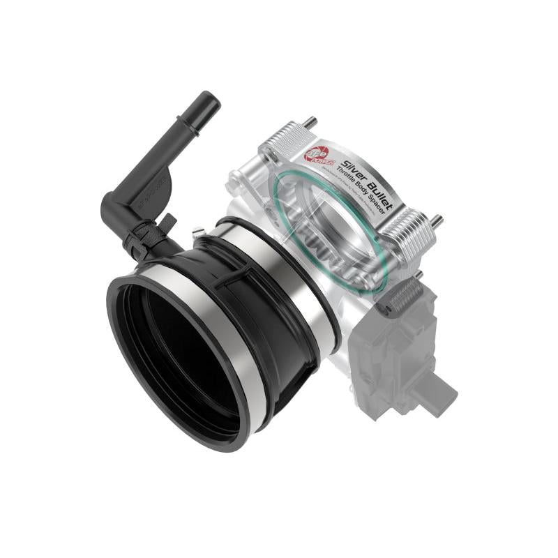 aFe 2020 Vette C8 Silver Bullet Aluminum Throttle Body Spacer Works w/ Factory Intake Only - Silver