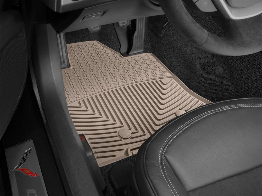 WeatherTech 2014+ Chevrolet Corvette Front Rubber Floor Mats - Tan
