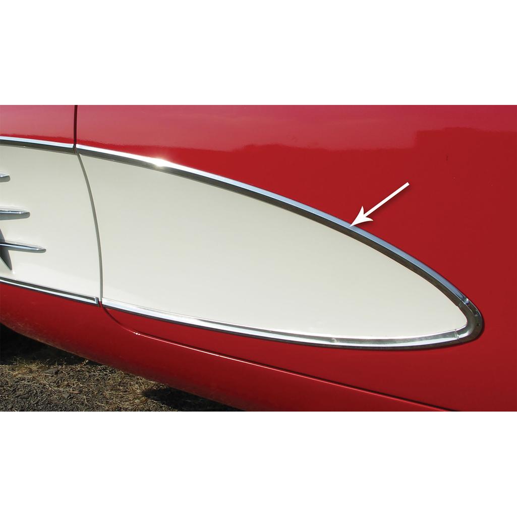 C1 1956-1961 Corvette Side Molding, Door Upper LH