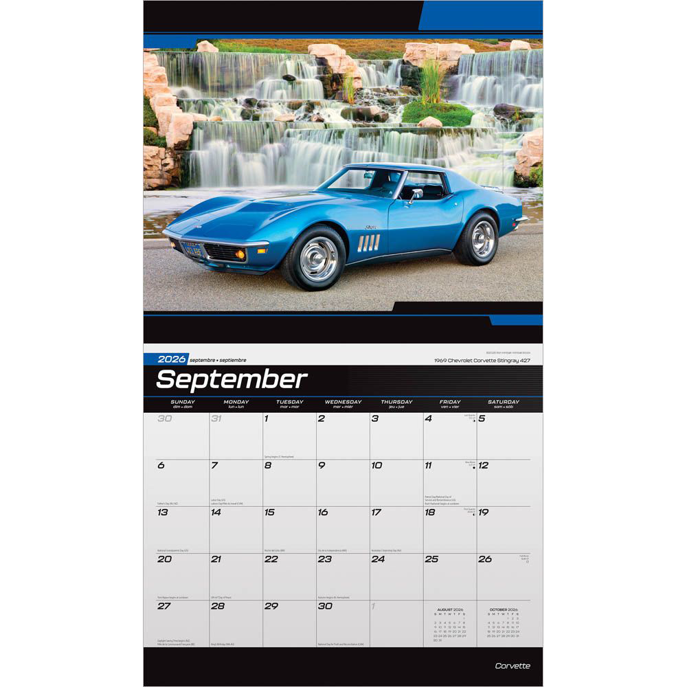 Corvette 2026 16 Month Calendar 14"x 24"