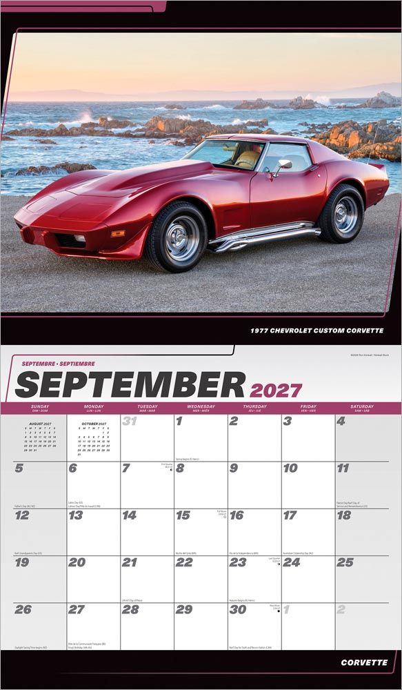 Corvette 2027 16 Month Calendar 14"x 24"