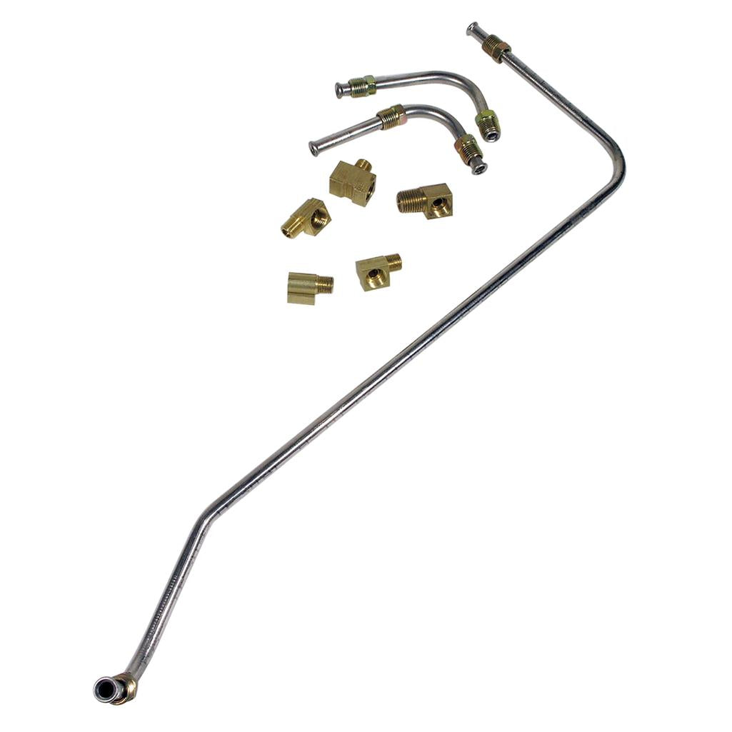 C1 1956-1958 Corvette Gas Line, Stainless Steel - Pump To Carburetors 2X4