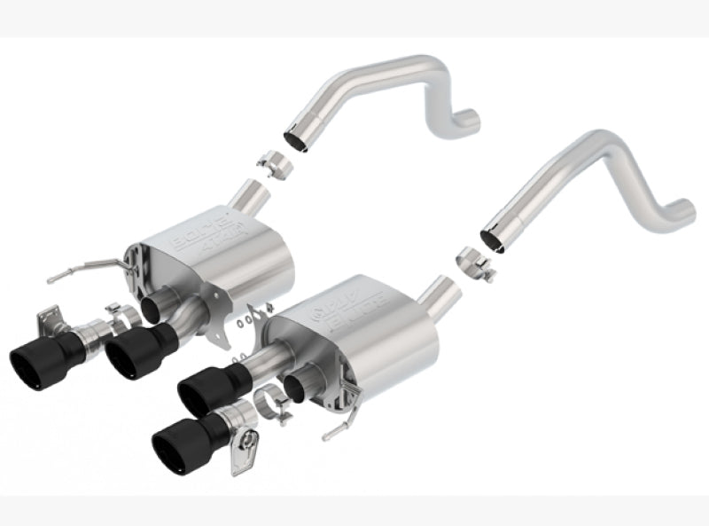 Borla ATAK Axle-Back Exhaust System for Chevrolet Corvette C7 Z06 & Grand Sport (2015-2019) with NPP Valves and Black Quad Tips