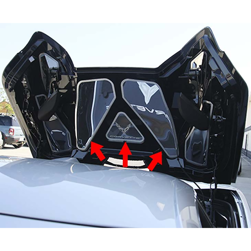 C8 Corvette HTC Convertible Lid Panel 3 pc Brushed Frame - Stainless S ...