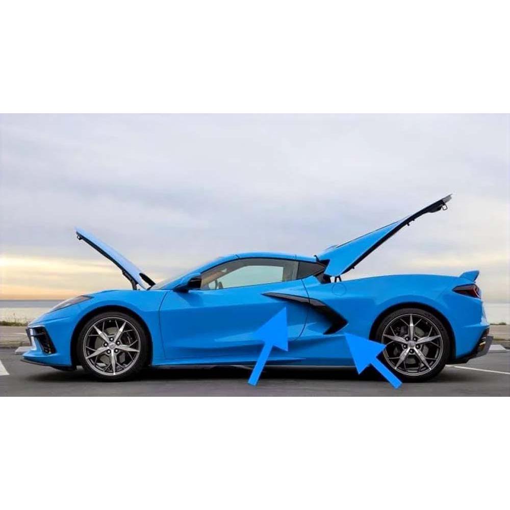 C8 Corvette AGM Carbon Fiber Boomerangs Door Handles and Scoops Set