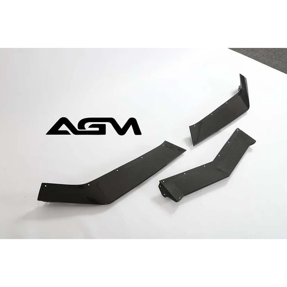 C8 Corvette Z06 AGM Visible Carbon Fiber Z07 Front Splitter With Canards(3pcs)