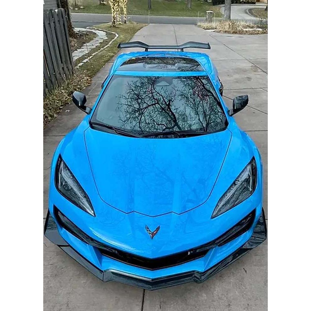 C8 Corvette Z06 AGM Visible Carbon Fiber Z07 Front Splitter With Canards(3pcs)
