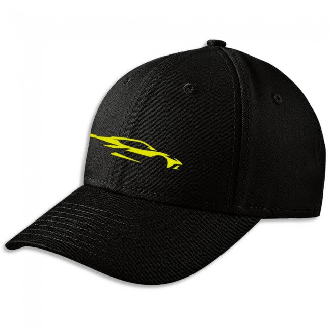 C8 Corvette Embroidered Gesture Mid Profile Cap : Accelerate Yellow