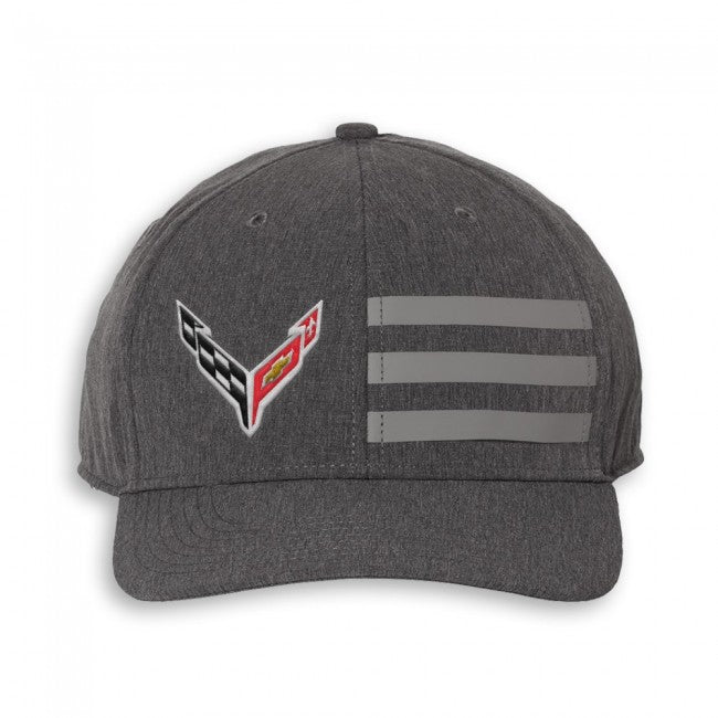C8 Corvette Adidas 3-Stripe Hat : Black