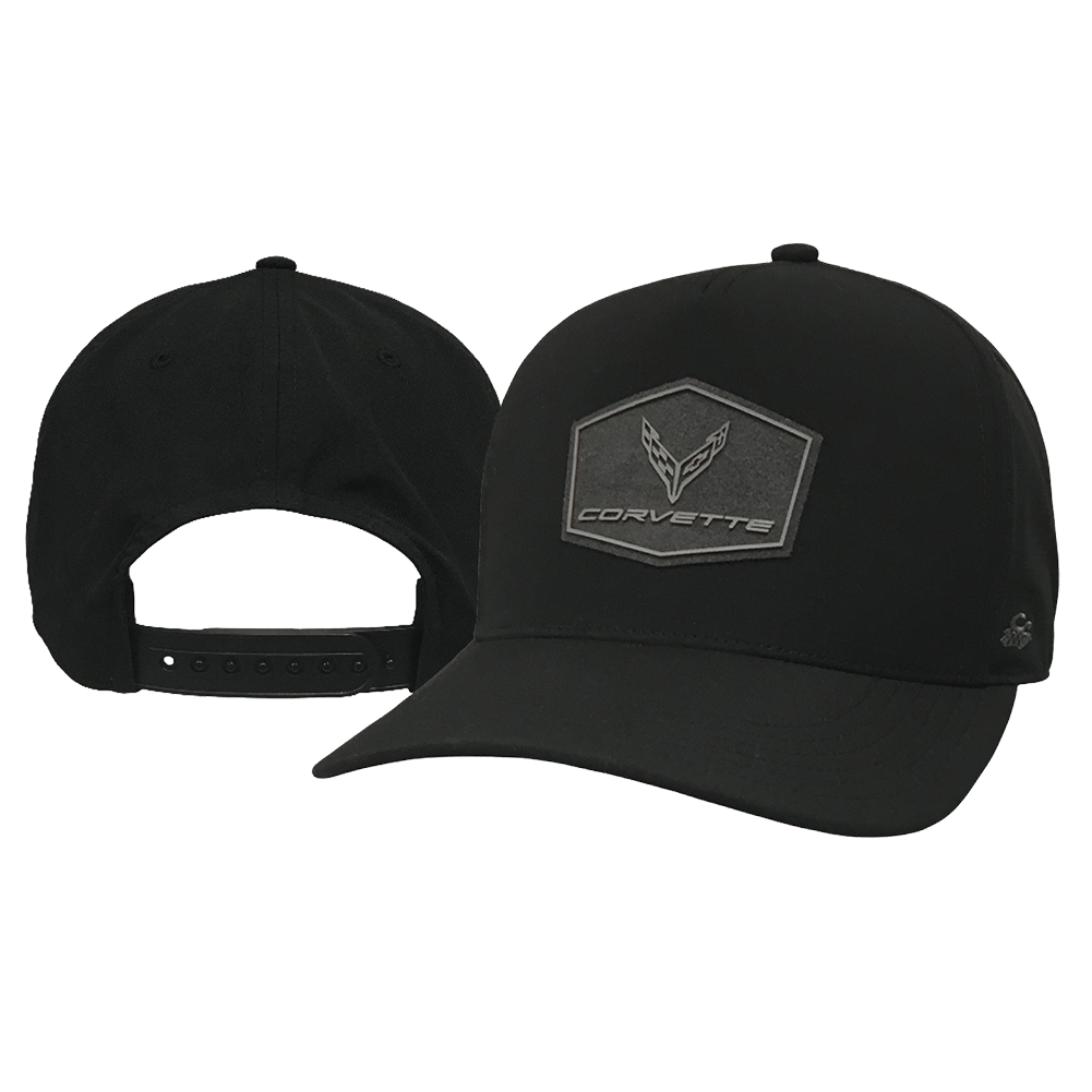 C8 Corvette Performance Fabric W/ Shadow TPU Patch Hat : Black
