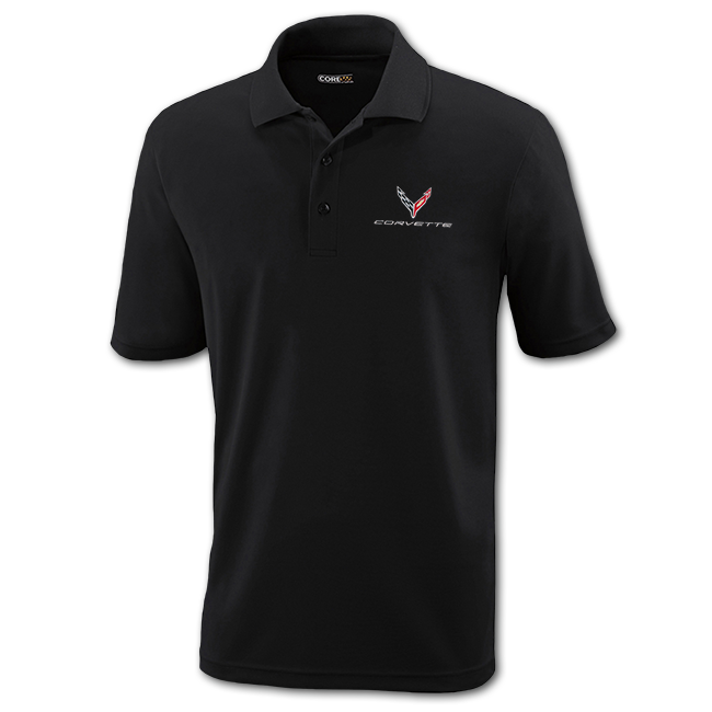 C8 Corvette Mens Core365 Polo Shirt : Black