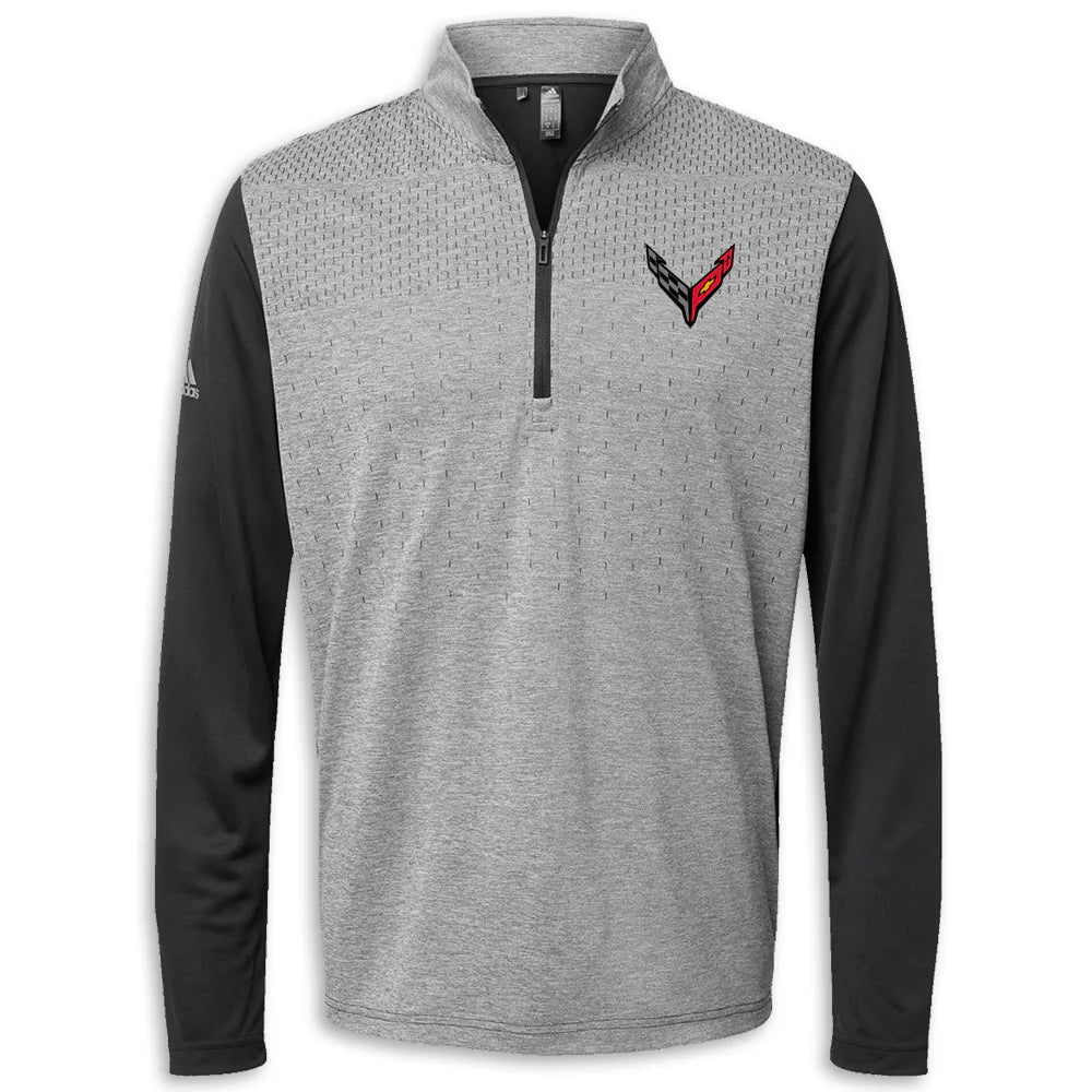 C8 Corvette Adidas Quarter Zip - Heather Gray