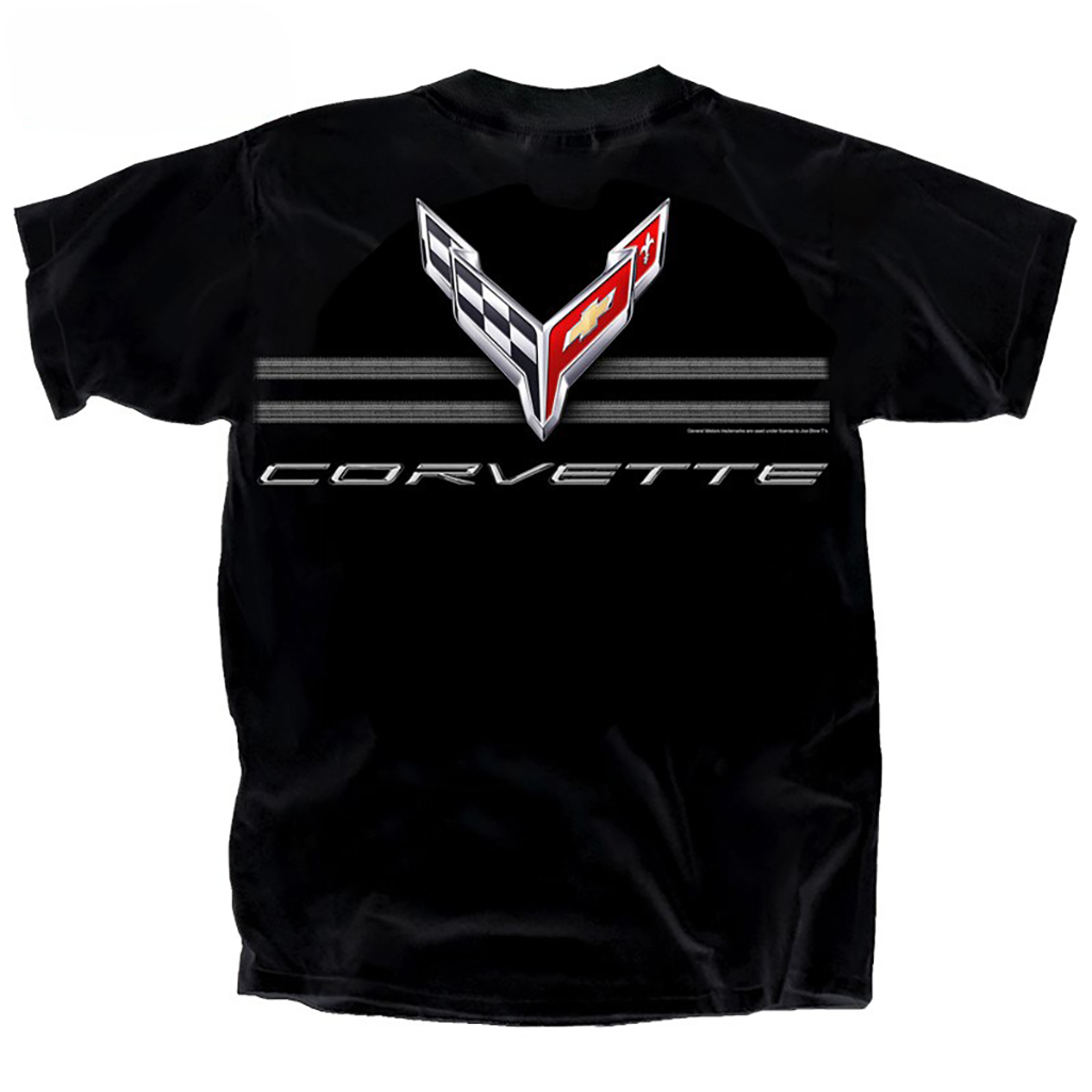 C8 Corvette Tire Tracks T-shirt : Black