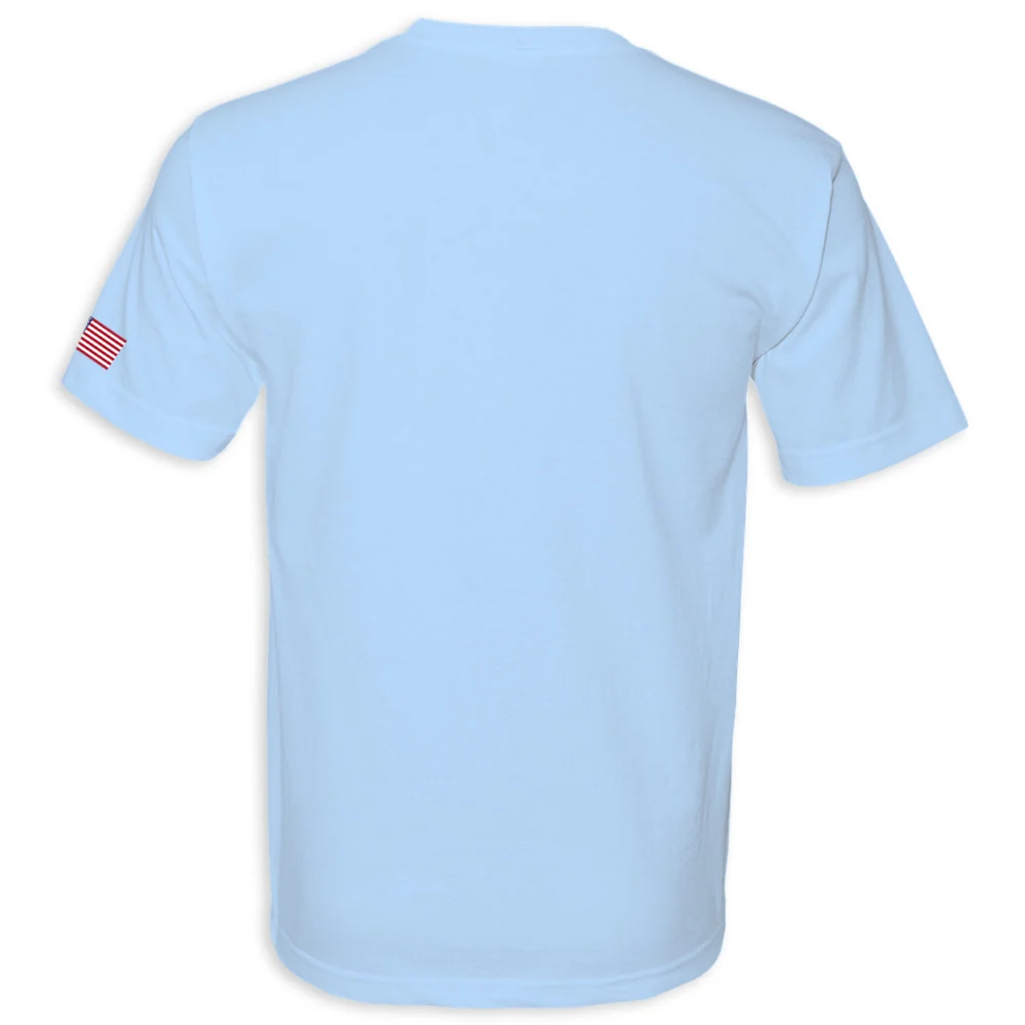 C8 Corvette USA Made Crossed Flags Tee : Light Blue