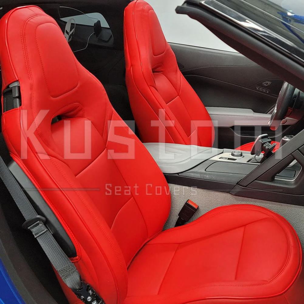 Corvette Custom Leather Seat Covers - Standard Seats : 2014-2019 C7 Stingray, Z51, Z06, Grand Sport