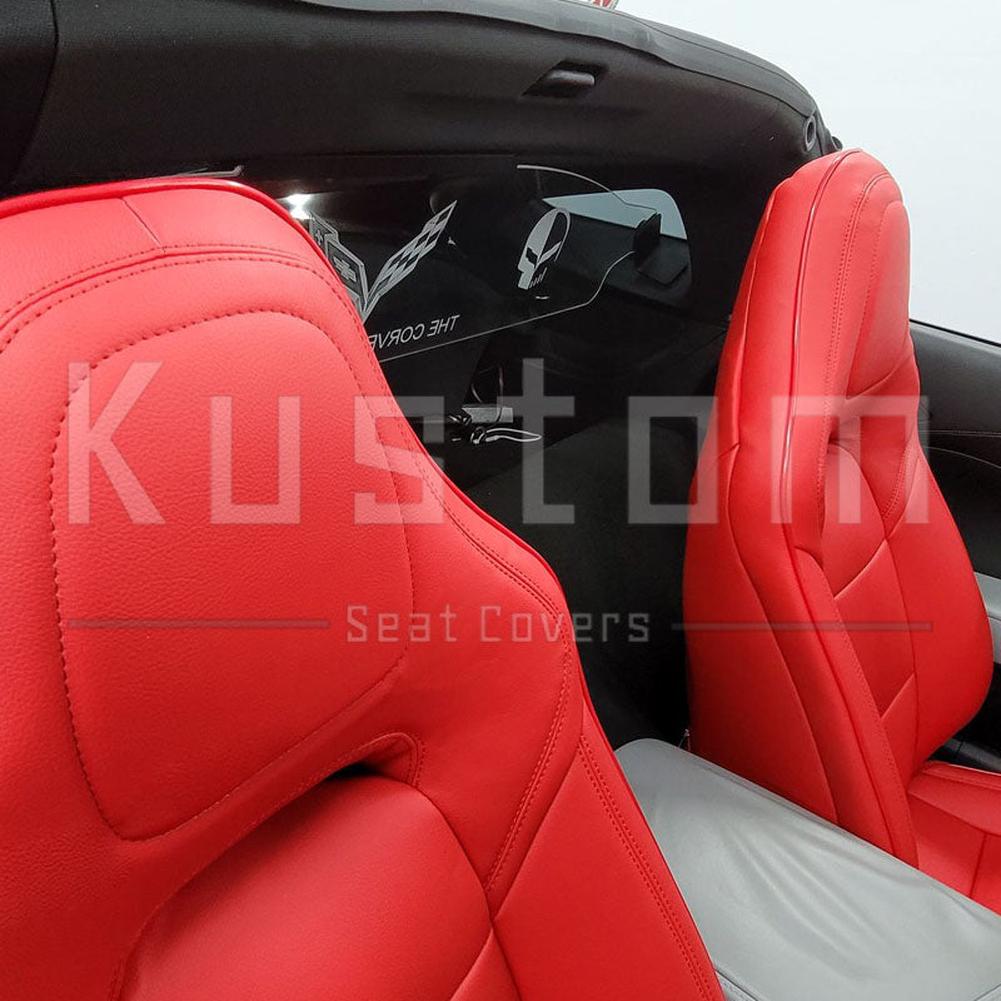 Corvette Custom Leather Seat Covers - Standard Seats : 2014-2019 C7 Stingray, Z51, Z06, Grand Sport