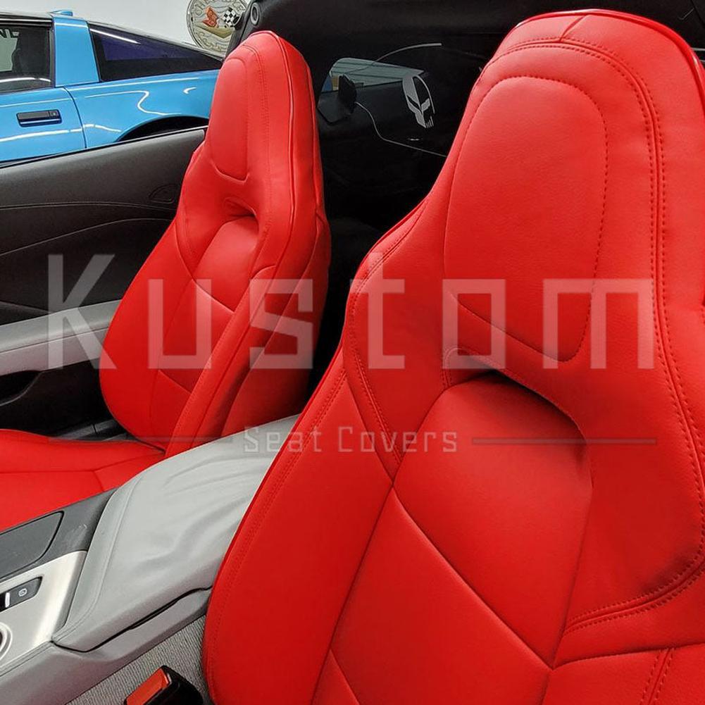 Corvette Custom Leather Seat Covers - Standard Seats : 2014-2019 C7 Stingray, Z51, Z06, Grand Sport