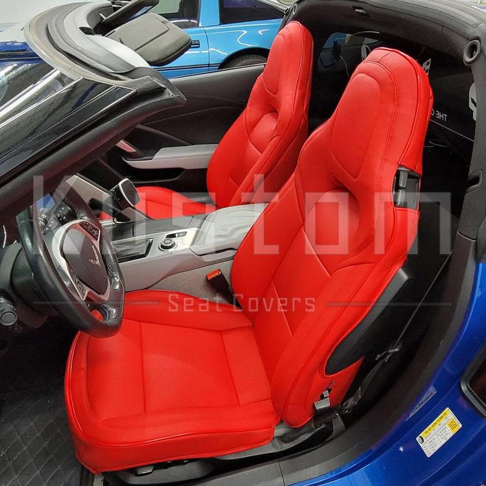 Corvette Custom Leather Seat Covers - Standard Seats : 2014-2019 C7 Stingray, Z51, Z06, Grand Sport