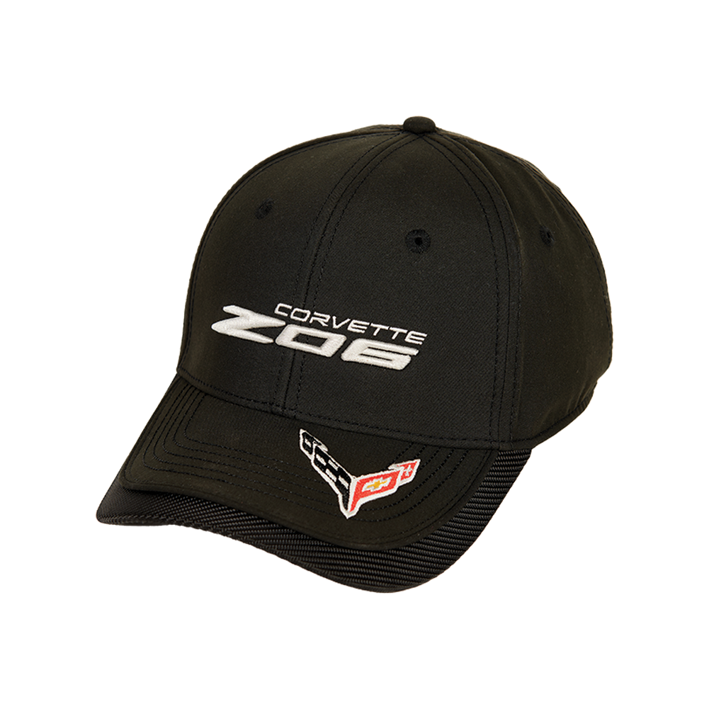 C8 Z06 Corvette Flag Accent Hat / Cap : Black