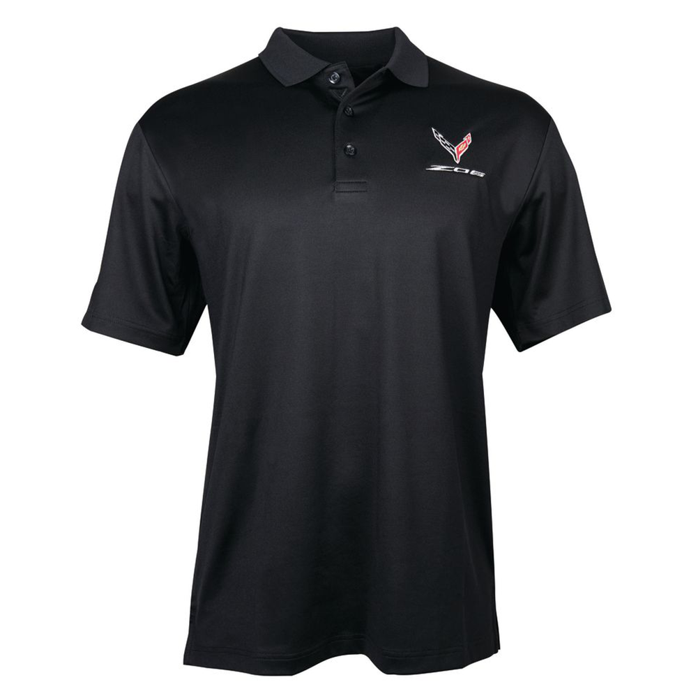 C8 Corvette Z06 Mens Callaway Polo Shirt : Black